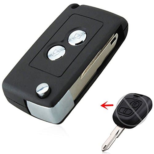 Ecusells Upgrade to Flip Remote Key Case Fob for 2 Buttons Peugeot 206 205 405 106