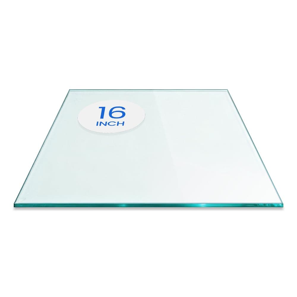 16 Inch Square Glass Table Top, 1/4 Inch Thick, Flat Polished Edge, Eased Corners, Tempered