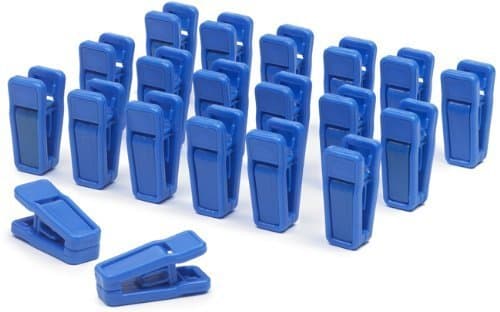 Plastic Slim-Line Finger Clips, Hanger Clips Pack of 20 (Blue)