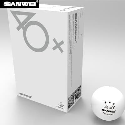 Sanwei 3 Star Seamless 40+ Table Tennis Balls - Pack of 6 - White - ITTF approved - Competition Ping Pong Balls