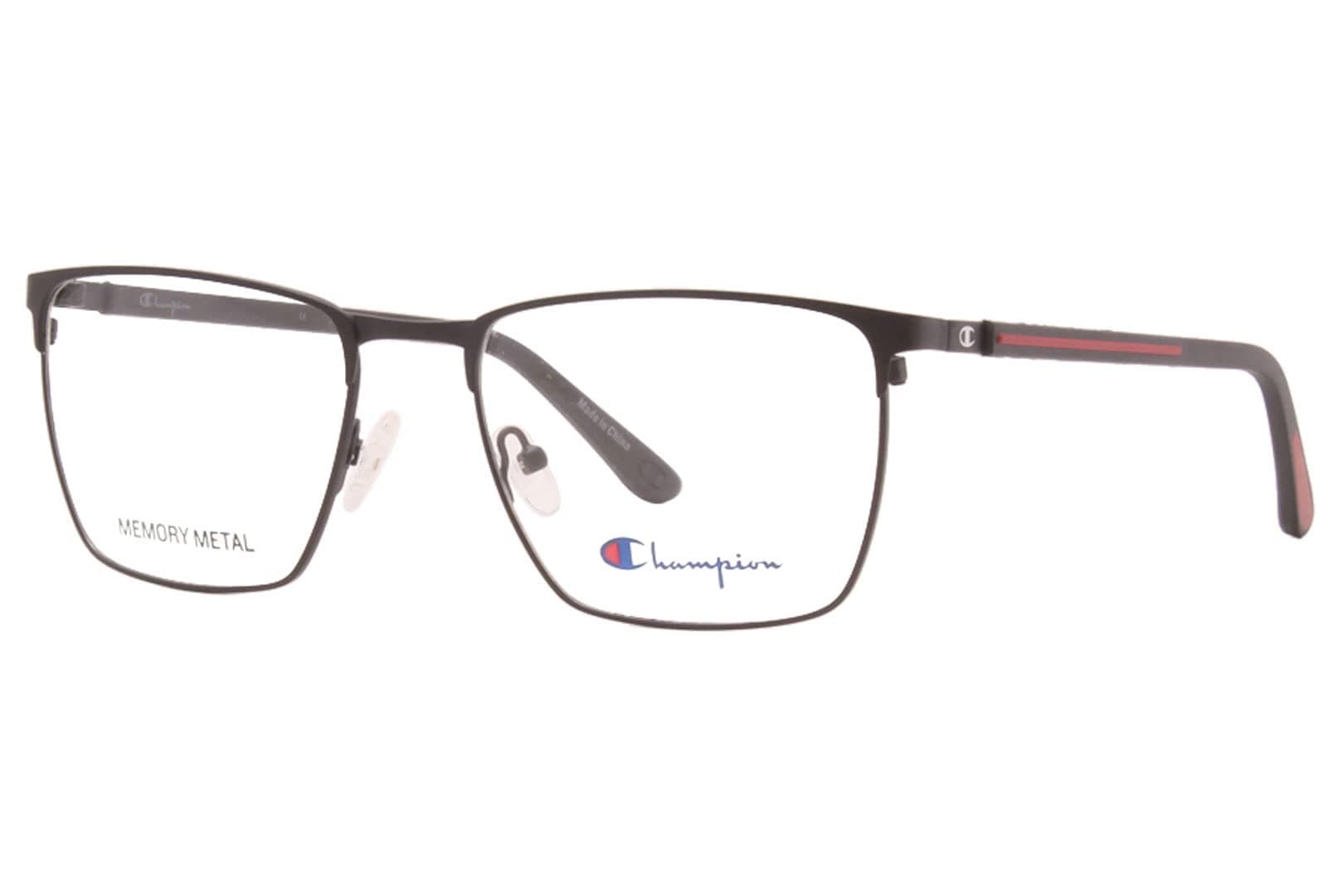 Champion Spring C01 Eyeglasses Men's Black Full Rim Square Optical Frame 56mm