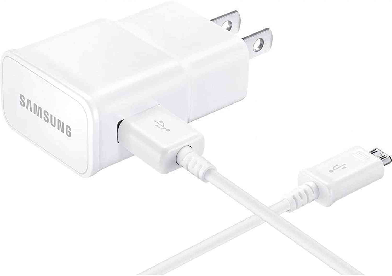 Adaptive Fast Wall Adapter Micro USB Charger for Samsung Galaxy S7 S7 Edge S6 S6 Edge Note 5 Note 4 J2 Prime J7 Prime A5 Bundled with UrbanX Micro USB Cable Cord - 10ft Super Fast Charging Kit - White