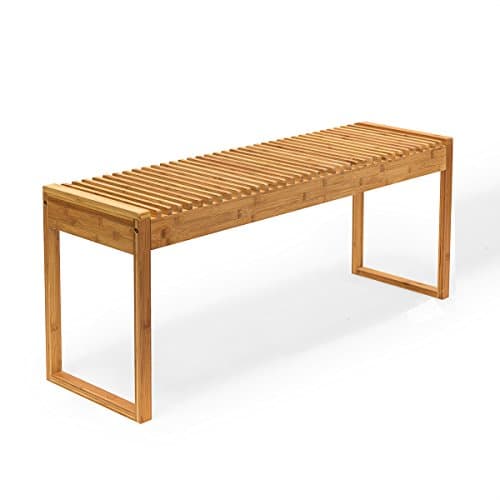 New Ridge Home Goods Indoor/Outdoor Solid Bamboo Bench, Natural