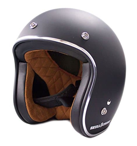 Skull Crush Open Face 3/4 Helmet (2XL, Flat Black)