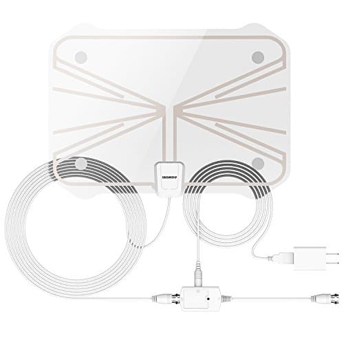 TV Antenna, Advanced 50-100 Miles Range Digital HDTV Antenna with Detachable Amplifier-Super Thin for 0.02" Satellite TV Antenna(with UL Certificate)
