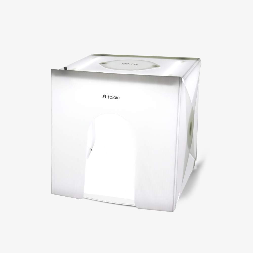 Foldio2 Plus + Front Cover (15inch Lightbox for Product Photography with Reflection Cover / 15" x 15" / Portable Studio, Dimmable LED Chips, CRI 97+, Background Sheet Included)