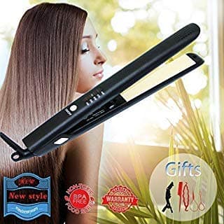 Hair Straightener Flat Iron Ceramic Flat Iron Tourmaline Ionic Professional Glider Iron Adjustable Temp Curling Iron Travel Size Types Makes Hair Shiny Silky
