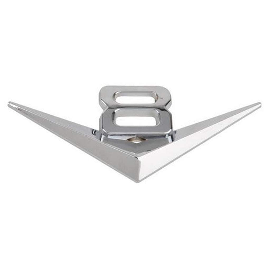 1Pcs 3D Metal V8 Engine Display Car Sticker Emblem Badge (Silver)