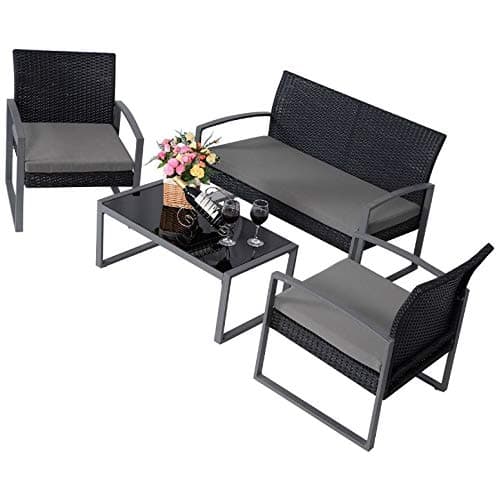 Premium Patio USA Conversation 4 Piece Waterproof Wicker