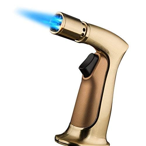 Gold Kitchen Cooking Culinary Welding Soldering Torch Butane Lighter Windproof Adjustable Refillable Safe Torch for Camping BBQ Repair Gadget Jewelry Machinery
