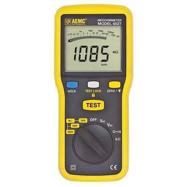 AEMC6527 Digital Megohmmeter and Multimeter; 1000 VDC/600 VAC