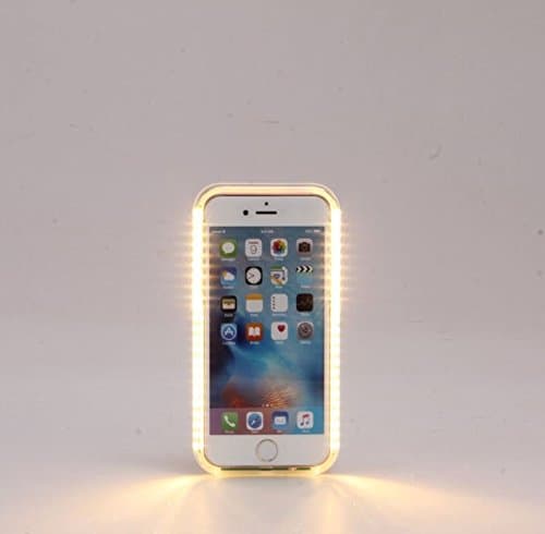 Illuminated iPhone 6/6S Cell Phone Case with Dimmable LED Light perfect for taking Selfies in ROSE GOLD