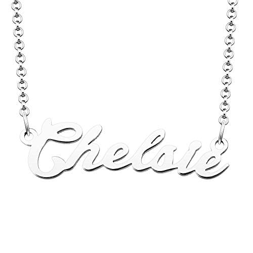 925 Sterling Silver Customized Name Necklace Personalized with 18 Inch Chain