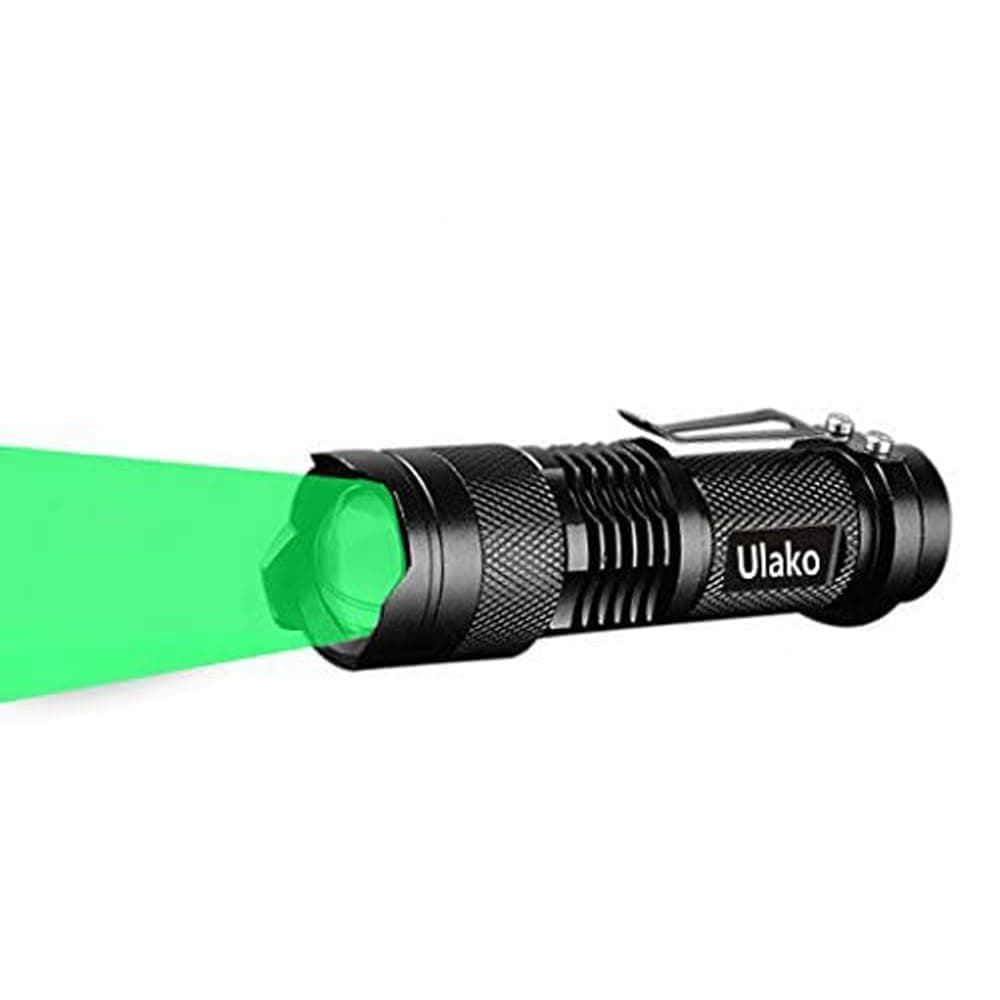 Thicker Ulako Single 1 Mode Zoomable LED 150 Yard Green Light Flashlight Torch