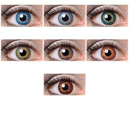 7 Pair Monthly grey brown Sky Blue Dark blue aqua green hazel Colored 0 Power Contact Lenses for Eyes Men and Women with Lens Case