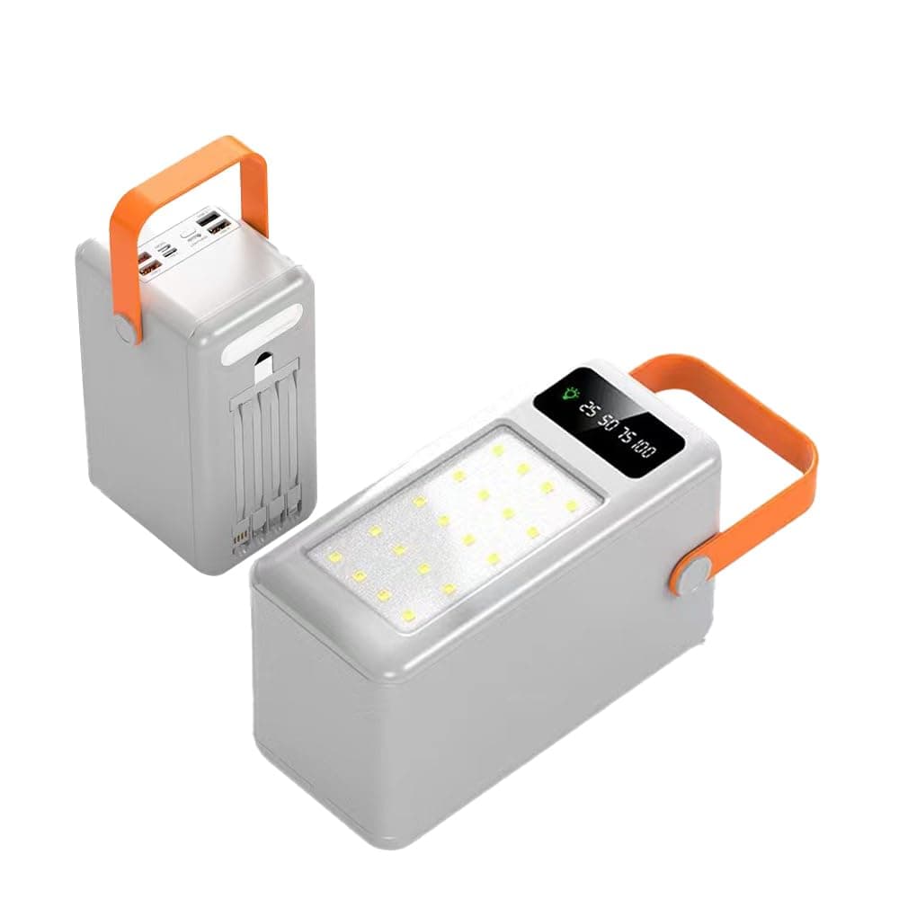 Power Bank 100000mAh USB Large Battery Pack With LED Display, 15W Fast Charging Powerbank Built In Cables, Portable Charger Compatible With Smartphones Tablets(Size:60000 mAh,Color:White)