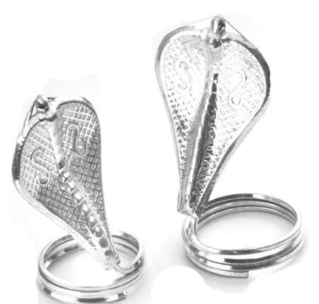 Arvachin Nag Nagin Joda Snake Pair, Silver, 3cm