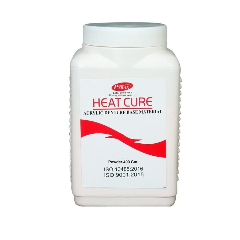 Pyrax Acrylic Heat Cure Powder 400 gms-Shade Clear