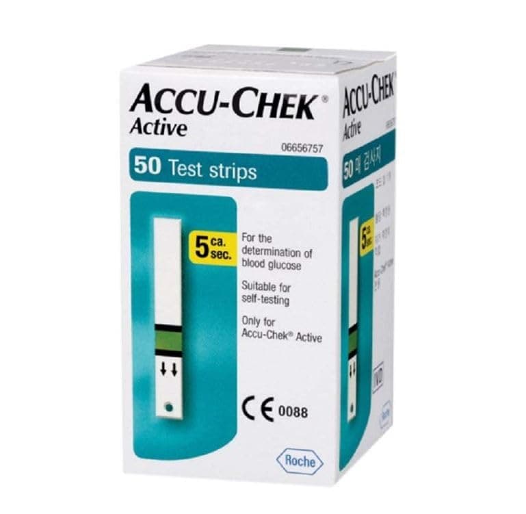 Active Test Strips | Pack of 50 Strips | For use with Accu-Chek Active Glucometer