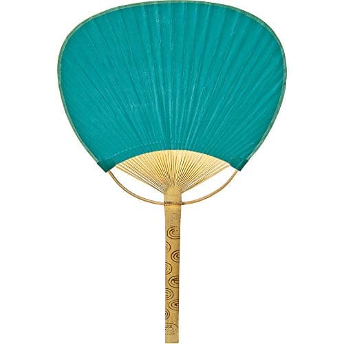 Luna Bazaar Hand-Held Paper Paddle Fan (14.5-Inch, Teal) - for Personal Use, Weddings, and Events