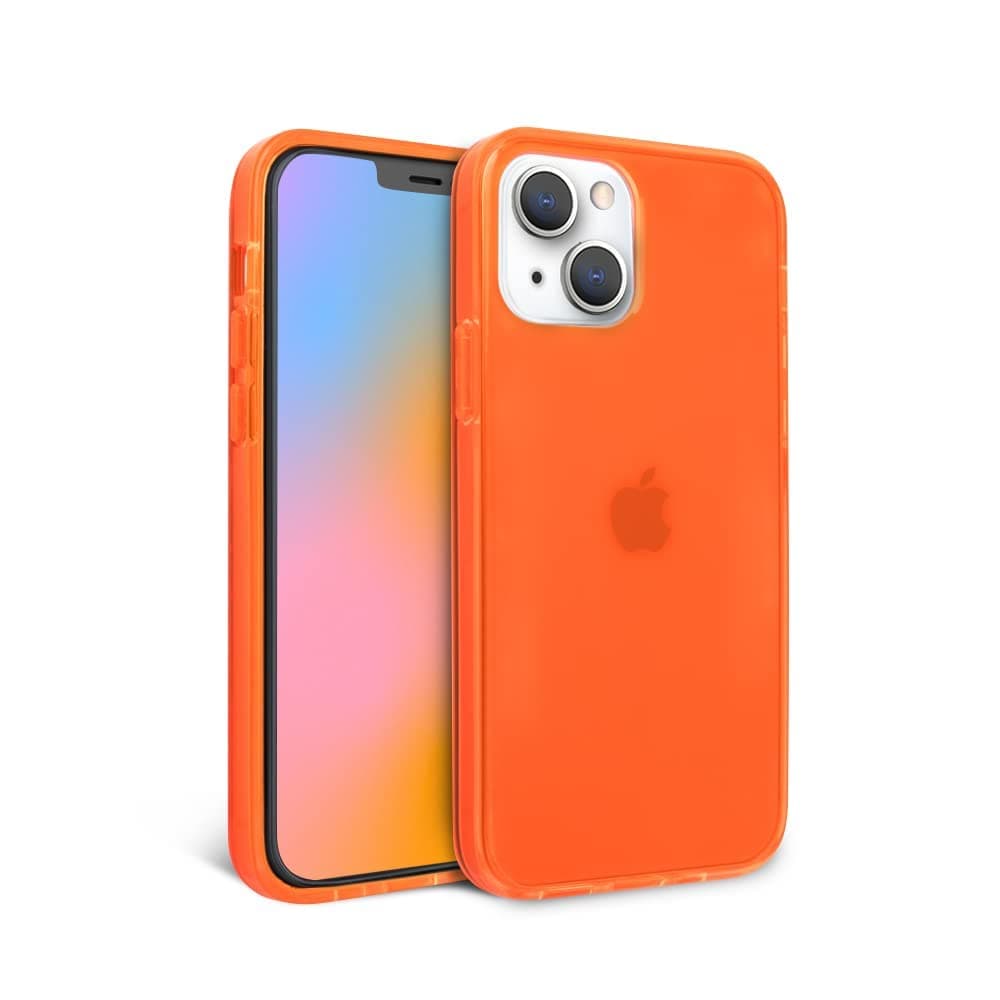 FELONY CASEiPhone 13 Mini Neon Orange Clear Protective Case, TPU and Polycarbonate Shock-Absorbing Bright Cover - Crack Proof with a Gloss Finish - Full iPhone Protection