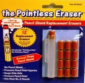 Build-A-Pencil: Pointless Pencil Eraser - 12 pack (Clear/Red)