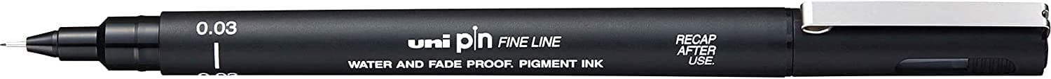 Uni Pin Fineliner Drawing Pen - Black - 0.03mm - Single