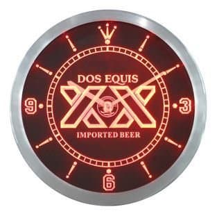 Dos Equis Beer Bar Pub Neon Sign LED Wall Clock by WorldLEDHouse