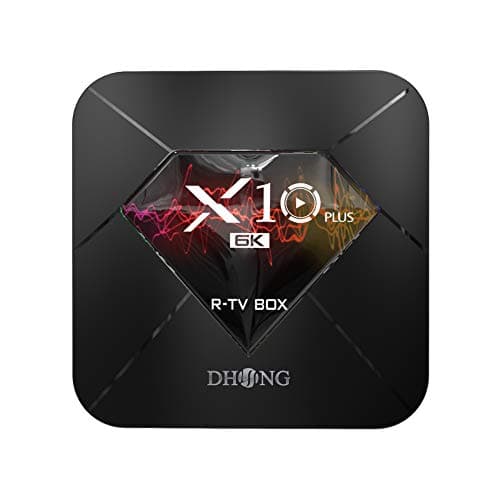 DHong 2019 HD 6K Smart TV Box, Android OS 9.0 Quad Core 64 Bit CPU, Ram 4gb Ddr3 Flash Memory 32gb Emmc (X10 Plus 4G+32G)