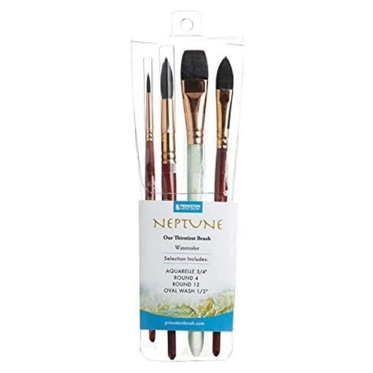 Neptune Short Handle Professional Paintbrush Set | Maximum Colour Holding Capacity | Even & Consistent Flow | Durable & Affordable | Set of 4 Brushes
