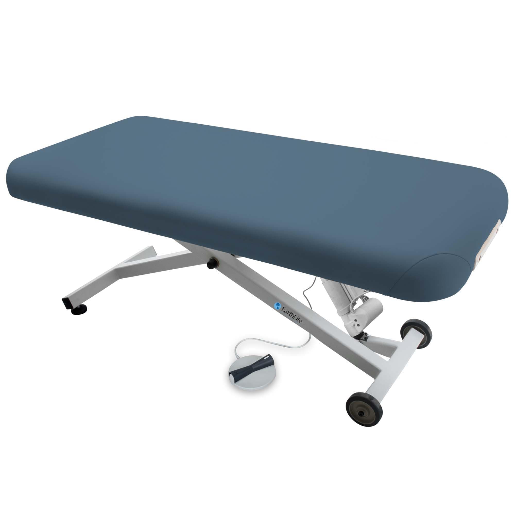 EarthLite Ellora Electric Lift Massage Table, Flat Table Top, Made in USA, 32" x 73, Mystic Blue
