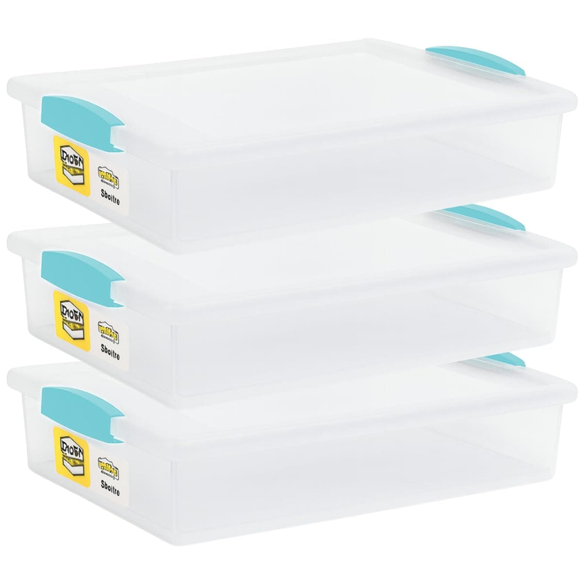 Tribello Plastic Storage Containers With Lids For Organizing, 6 Quarts - (Large - 14 x 11 x 3)