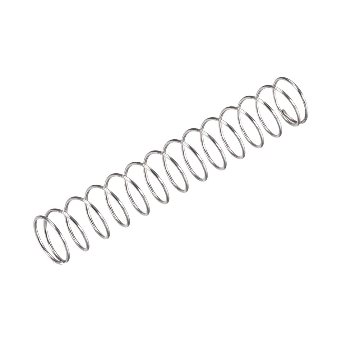 sourcing map Compression Spring,304 Stainless Steel,15mm OD,1mm Wire Size,45mm Compressed Length,90mm Free Length,35N Load Capacity,Silver Tone,10pcs