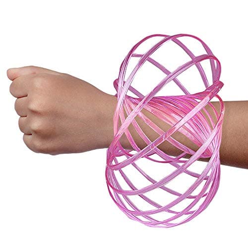 Digital Energy DE Kinetic Arm Toy - Magic 3D Shaped Flow Ring for Kids & Adults, Pink (Glow in The Dark)