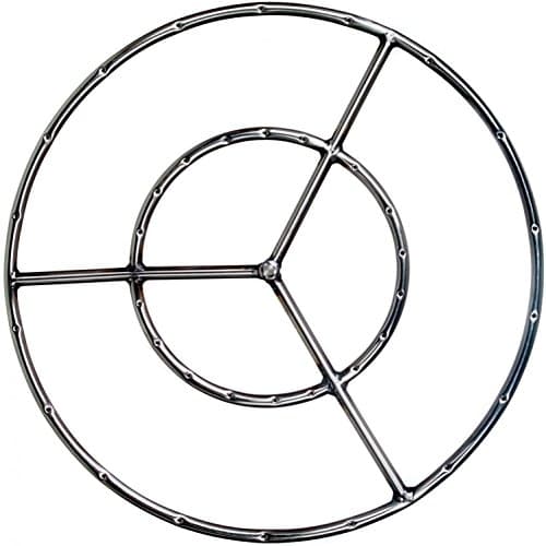 24 Inch Stainless Round Double Natural Gas Fire Pit Ring