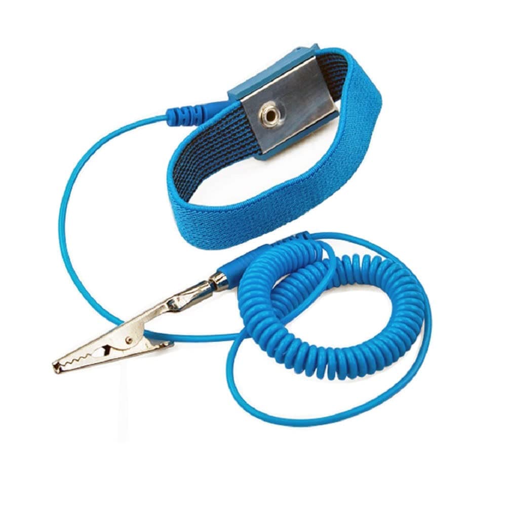 Anti-Static Metal Adjustable Wrist Strap Coated With Paint Grounding Wrist Band ESD Discharge - Prevents Build up of Static Electricity (Wired)