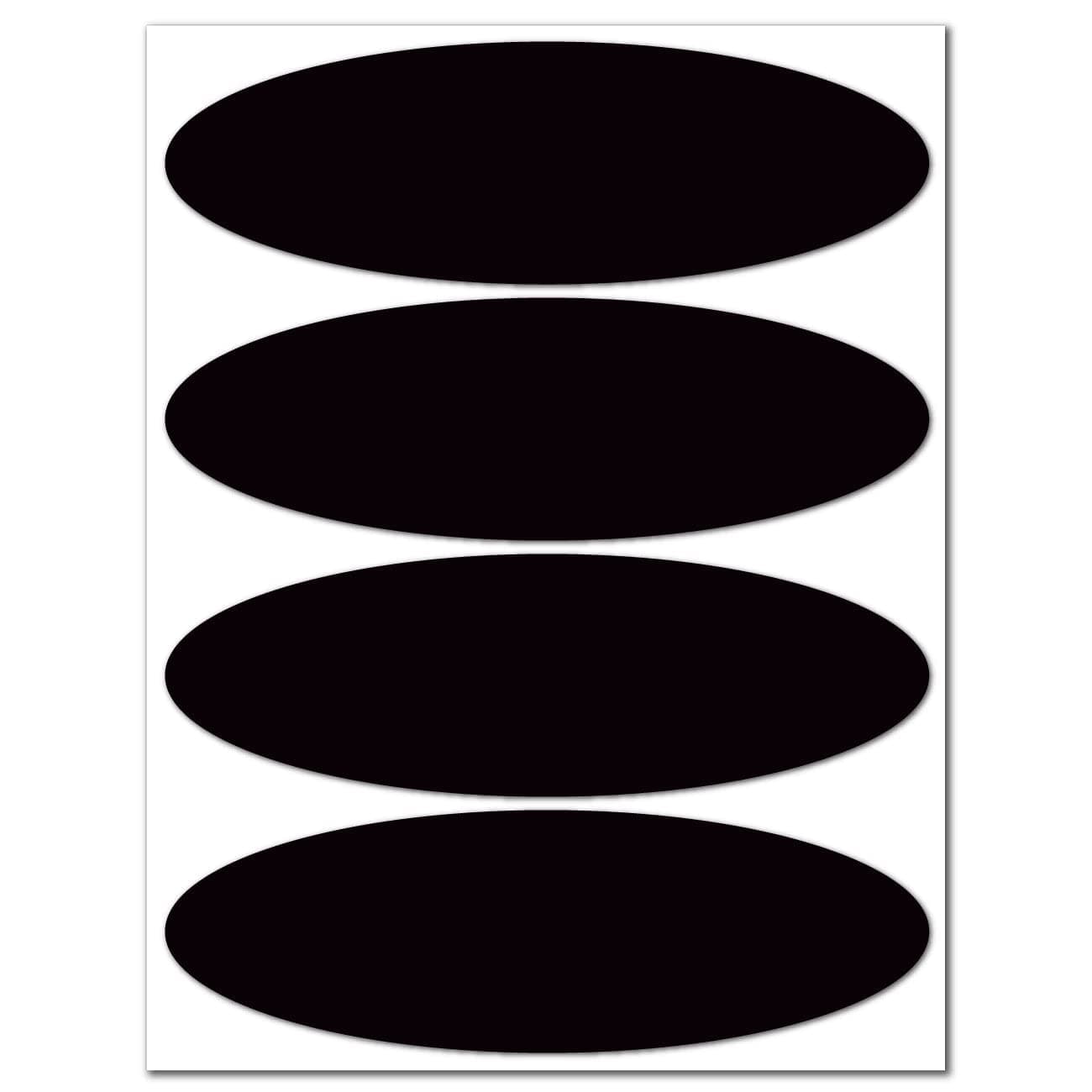 Éco OVAL, 4 retro reflective stickers kit, Night high visibility safety, Adhesive for Motorbike Helmet/Scooter/Bike/Stroller/Buggy/Toys, 8,5 x 2,7 cm, Black