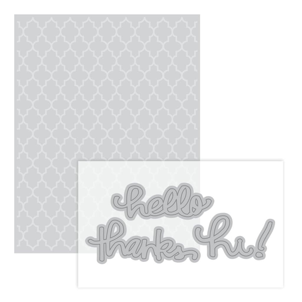 Moroccan Embossing Folder & Dies by Recollections - Hello, Thanks, Hi !