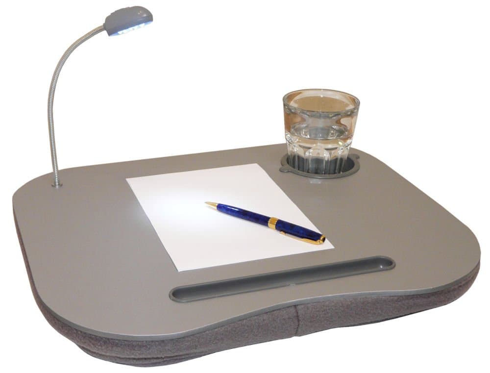Safield Modern Silver Laptop Desk with Light, Cushion