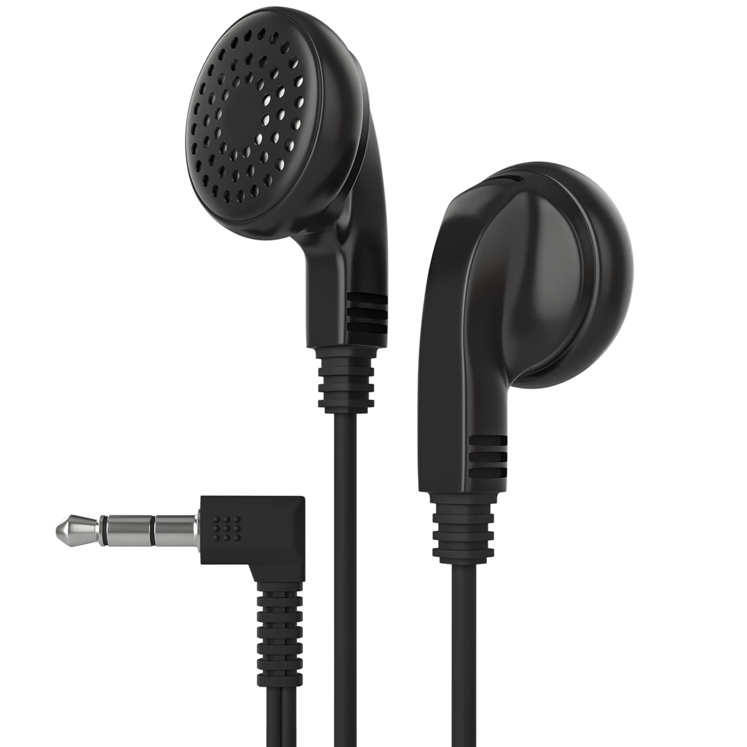 - Maeline Bulk Earphones with 3.5 mm Headphone Plug - 100 Pack Wholesale Bundle - Black