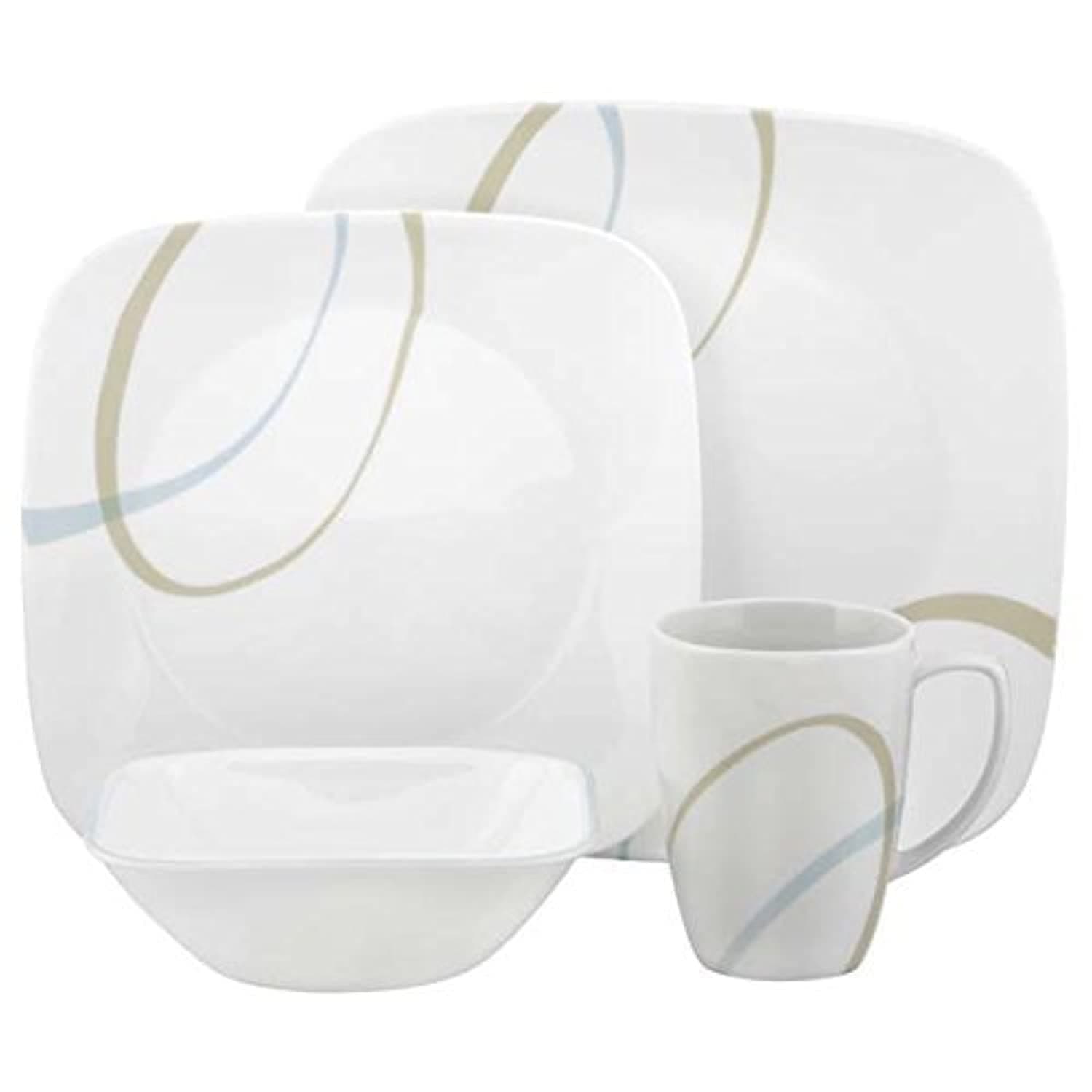 Corelle Vitrelle Glass Sand and Sky Dinnerware Set - 16 Pieces