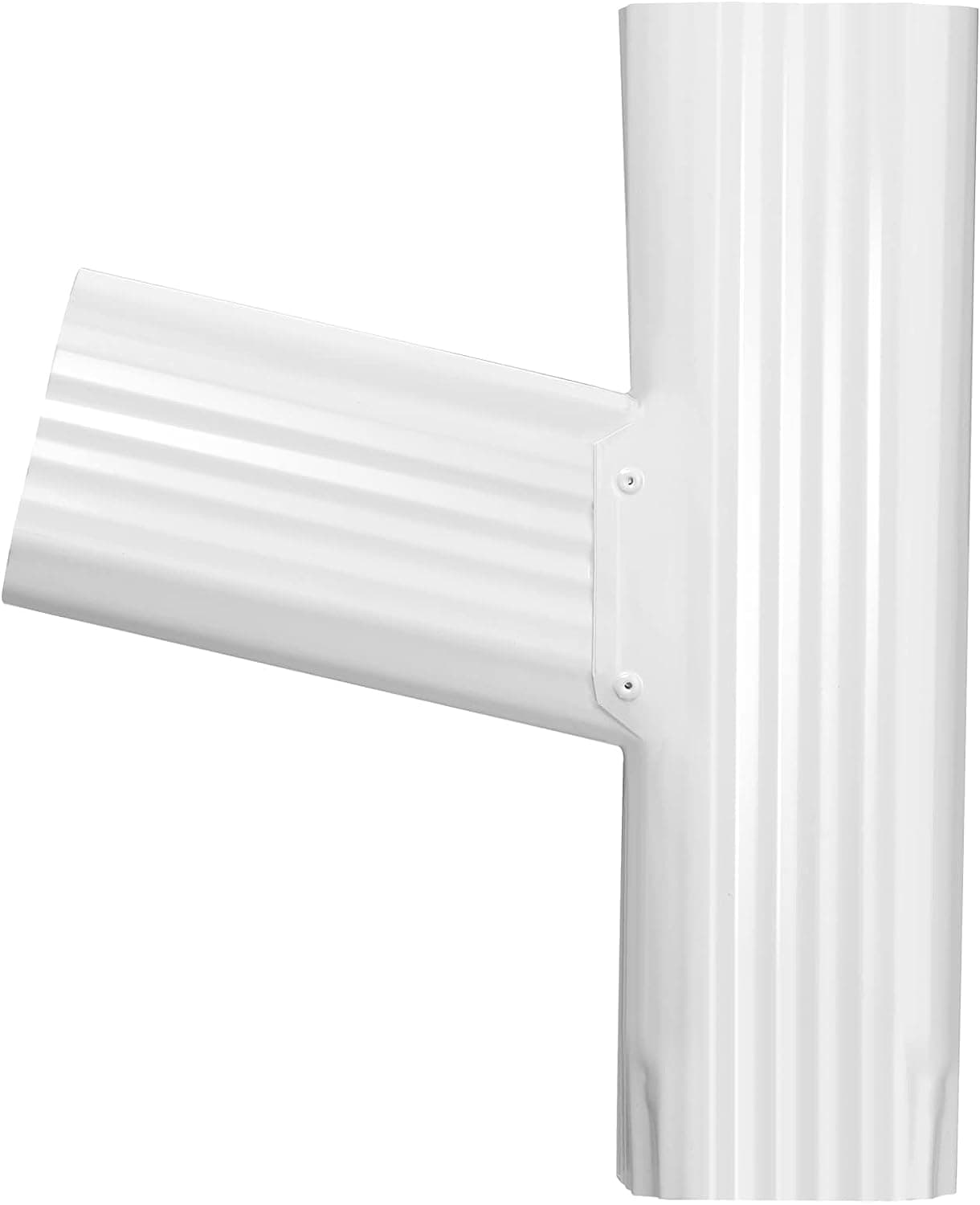 SUKABU Downspout Y Connector 2x3 Left High Gloss White