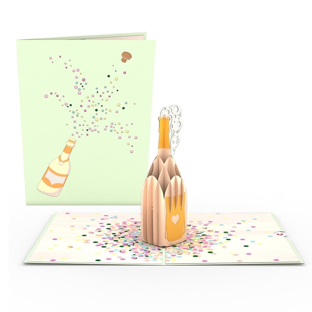 Lovepop Congratulations Pop-Up Card for Her and Him - 3D Greeting Cards for Boys, Girls, Men, Women - Champagne Pop - 5" x 7" Card - Blank Note Card & Envelope Included