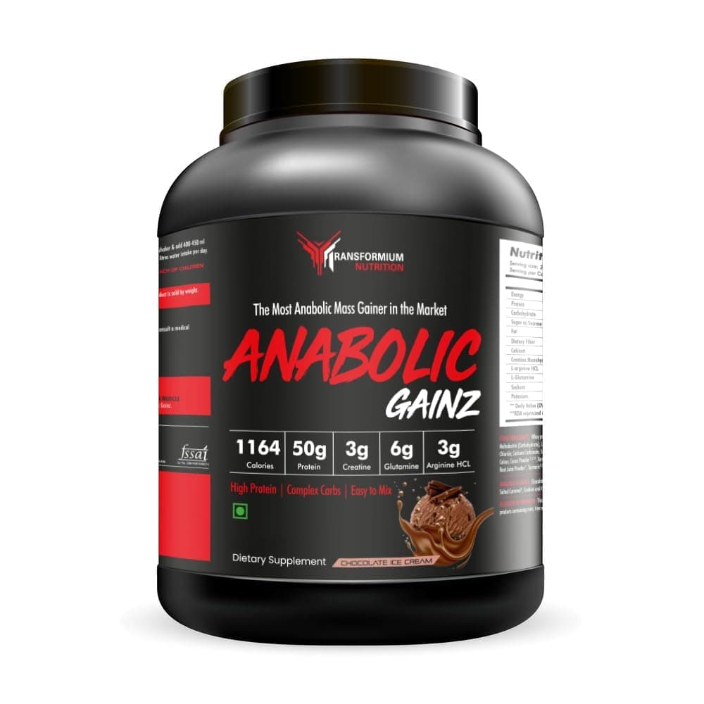 Anabolic Gainz: Enhanced Muscle Builder And Mass Gainer (2.72 Kg,Chocolate Ice Cream,1 Count,27 Servings)