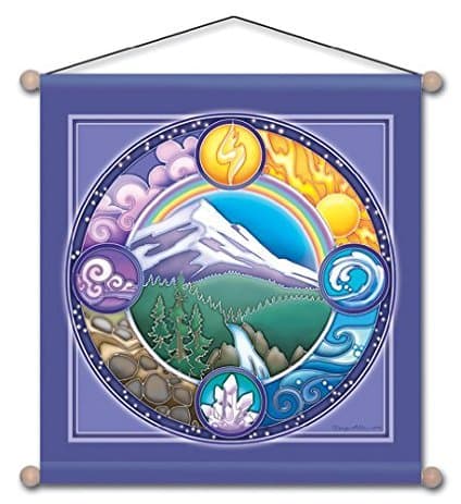 15" X 15" Rainbow Mountain Mandala Meditation Banner