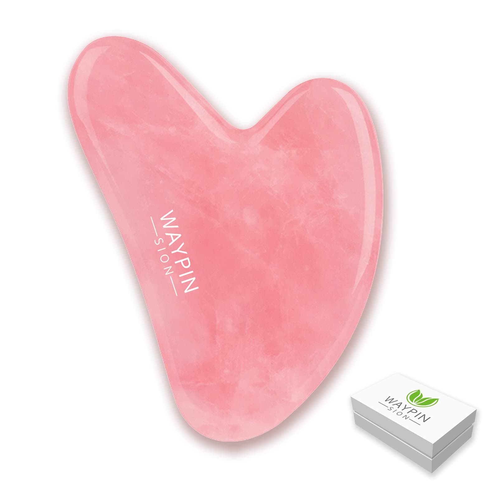 Gua Sha Stone,Natural Jade,Gua Sha Massage Tool, Jade Gua Sha Facial Tools,Featured Stone for Facial Body Skin for SPA Acupuncture Therapy Trigger Point Treatment (Pink)