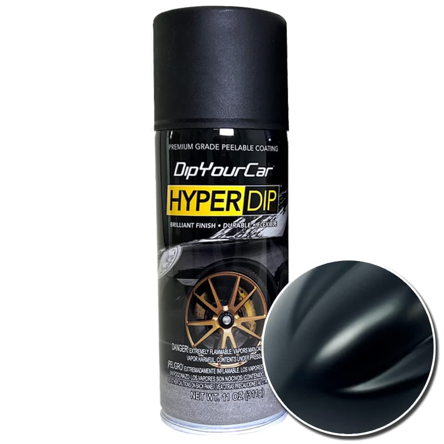 com HyperDip Paint - Can of Sprayable Automotive Dip Coat - Removable Peelable Paint Protection for Cars - Shadow Black Satin Coat Spray