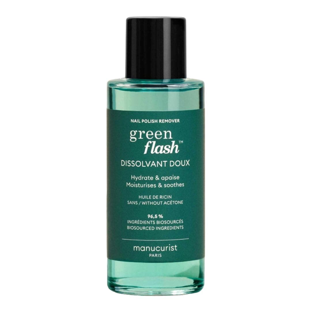 Manucurist - Green Flash Nail Polish Remover - Green Flash and Regular Remover - Effective Plant-Based - Acetone-Free - 100 ml