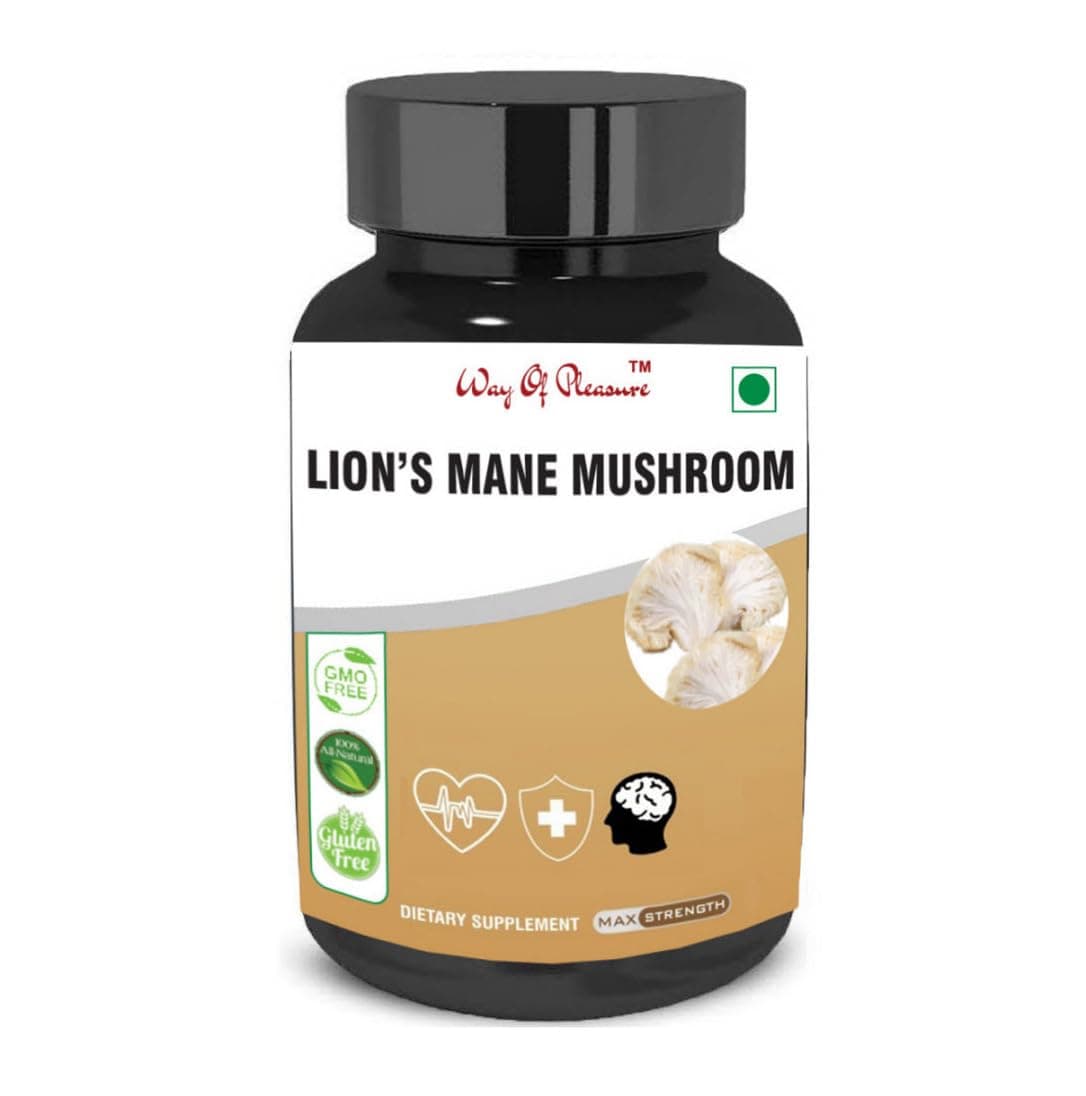 60 Capsule With Active Ingridients Lions Mane Mushroom Digestive, Healthy Heart, Immune System, Brain & Nerve, Lions mane supplement Capsule