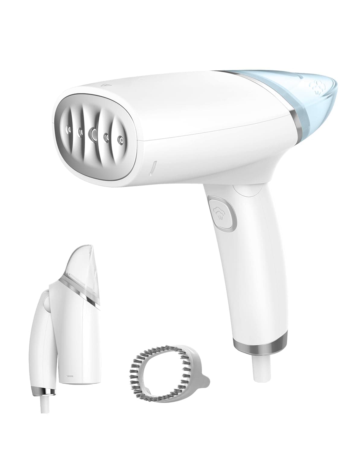 – Clothes Steamer, Portable Handheld Mini Iron, Foldable Steam Iron, Removable Fabric Brush, No Ironing Board Needed, Fast Heat-up, Vertical and Horizontal Steamer for Home &Travel (White)